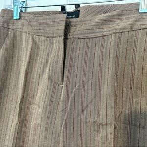 Herringbone pants with Leather Trim